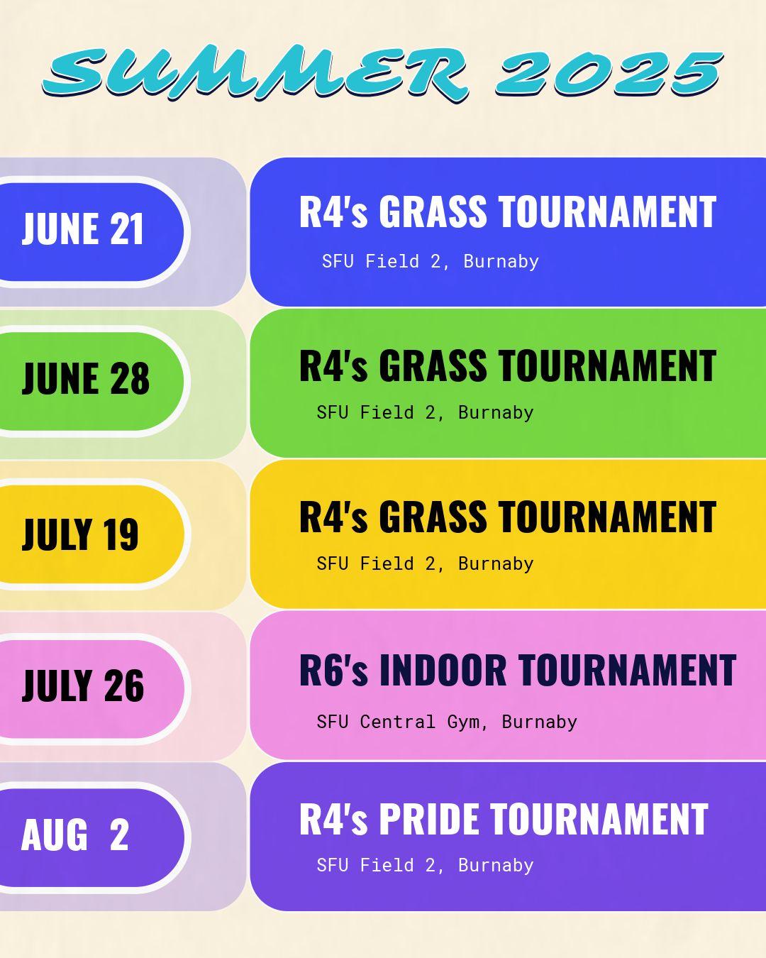 Upcoming event dates